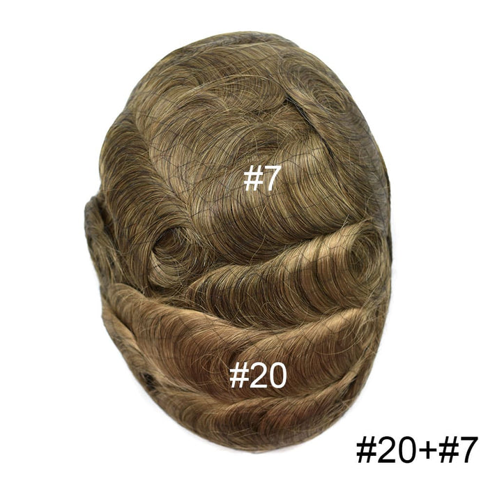 LYRICAL HAIR Hair Systems Lace Front with Injected PU Mens Toupee Bleached Knots Natural Hairline Toupee for Men