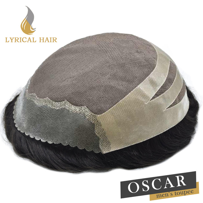 LYRICAL HAIR Mens Hair System Fine Monofilament Front Mens Human Hair Toupee Non-Surgical Hair Replacement For Mens Hairpiece