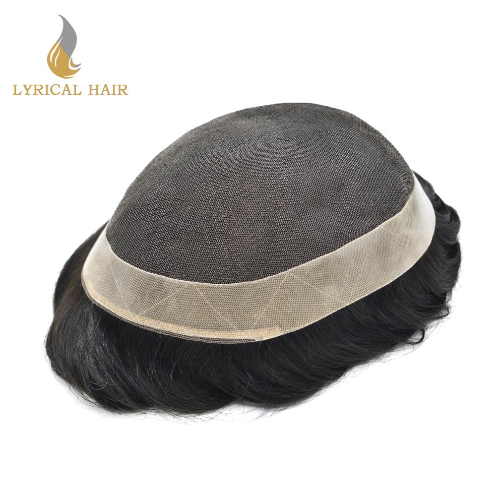 mens toupee for men french Lace pu coated