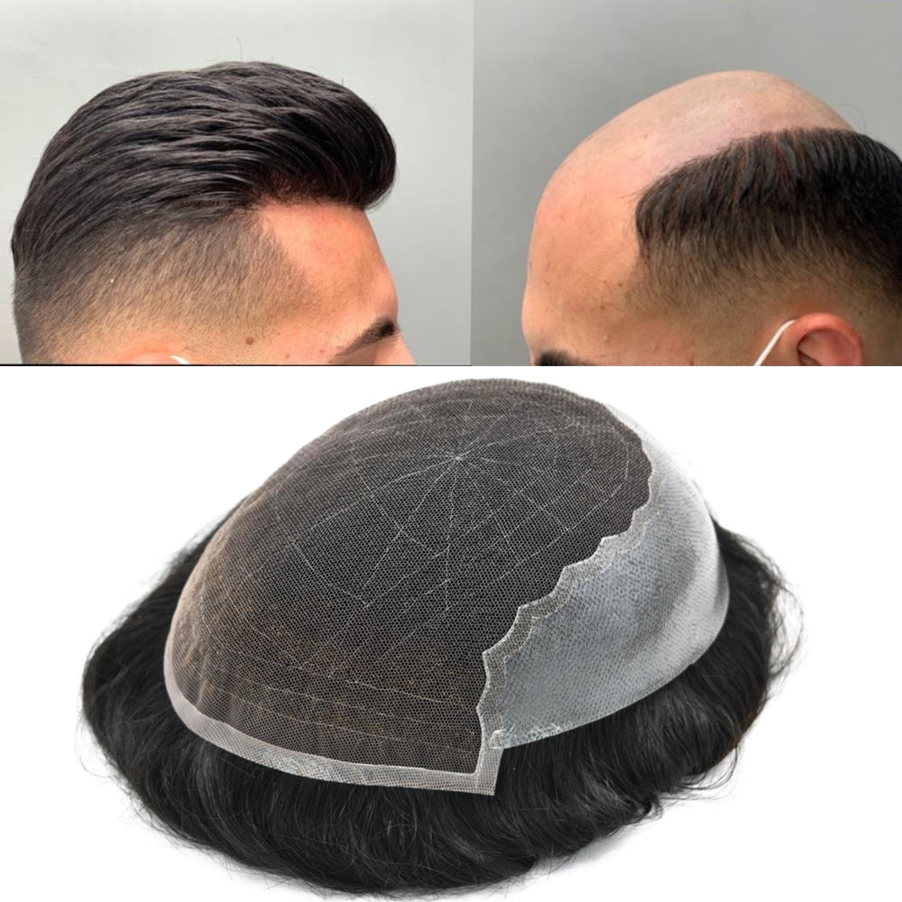 Lyrical Hair Men Toupee — Fashionable Natural Hairstyle for Daily Street Style