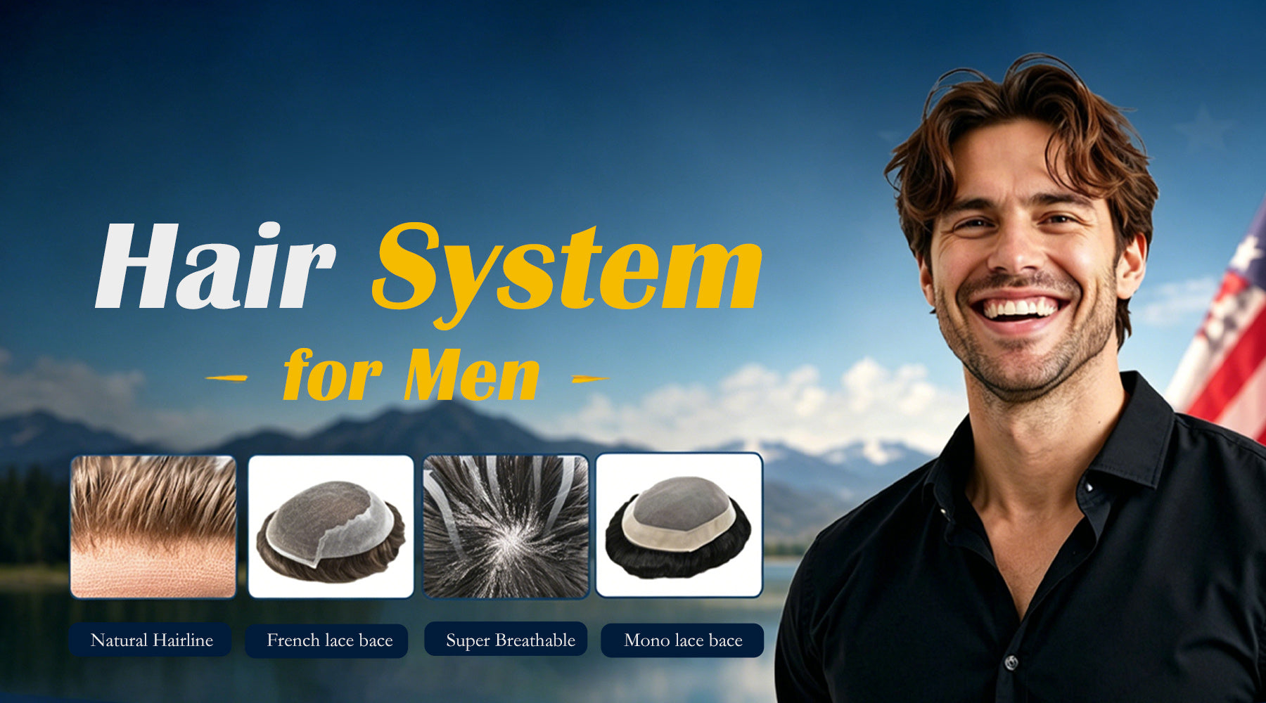 Lyrical Hair Men Toupee — Ideal for Customer Reception and Business Negotiation Scenarios