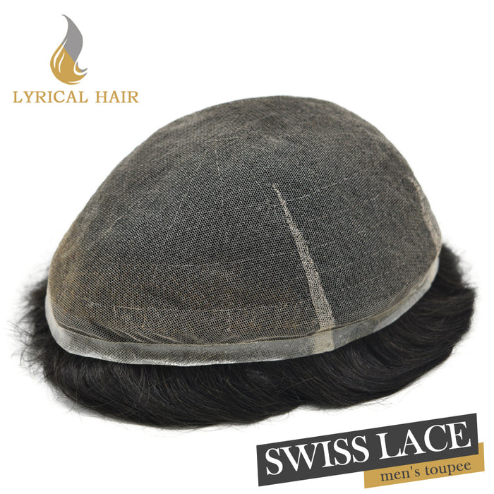 full swiss lace hair replacement system for men