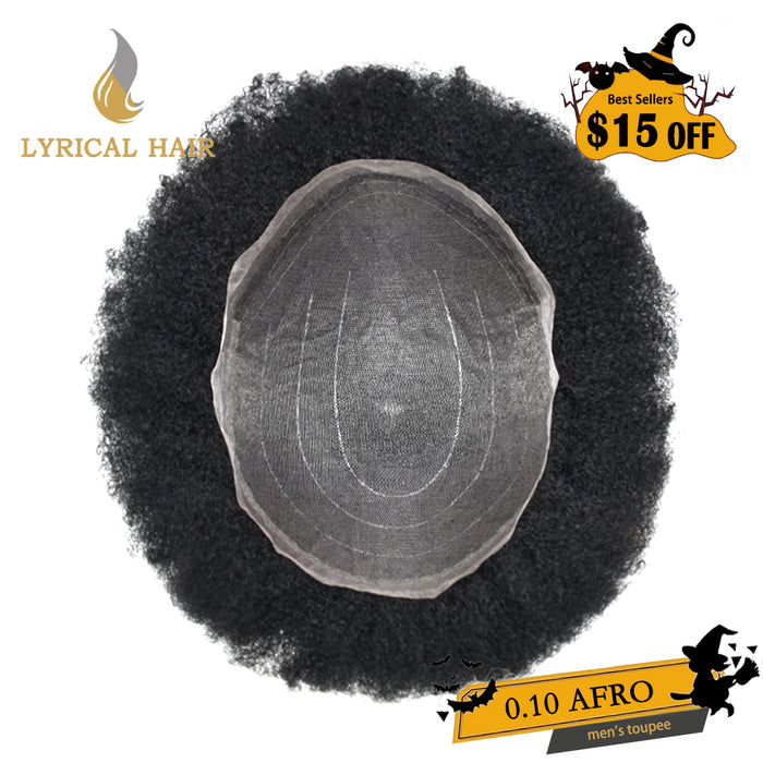 LYRICAL HAIR US STOCK Afro Curly Toupee For Black Men Full Swiss Super Welded Lace Hair Units  for African American Men Hairpieces