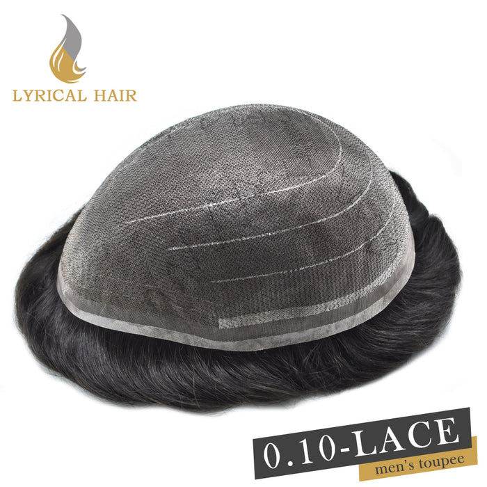 LYRICAL HAIR Full Swiss Super Welded Lace Mens Toupee US STOCK Bleached Knots Men Hair Piece Natural looking Toupee for Men