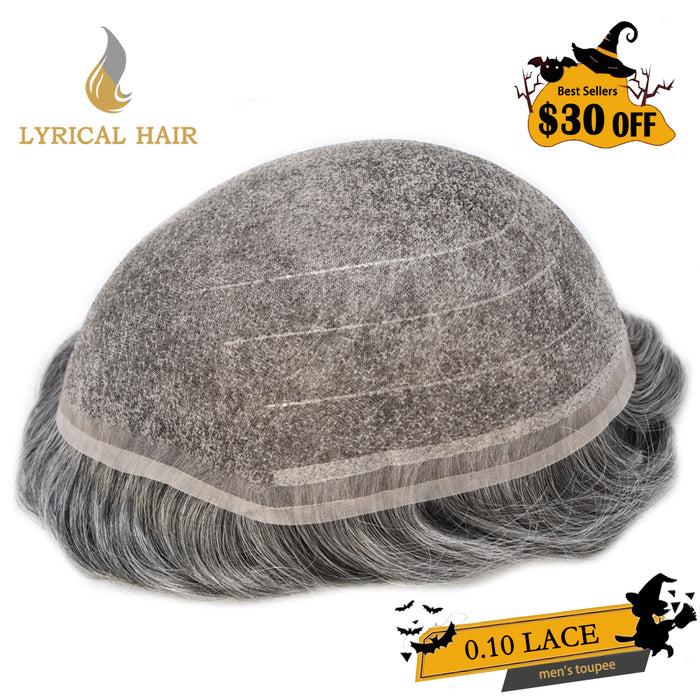 LYRICAL HAIR Full Swiss Super Welded Lace Mens Toupee US STOCK Bleached Knots Men Hair Piece Natural looking Toupee for Men