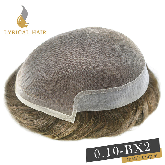 LYRICAL HAIR Hair System For Men Soft Welded Lace Base Front Human Hairpiece Bleached Knot Natural Hairline Hair System|Blond