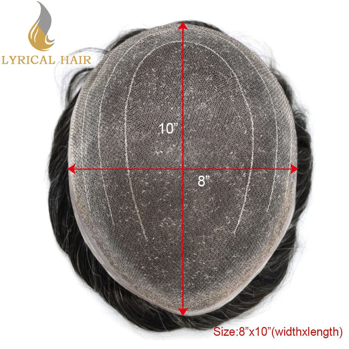 LYRICAL HAIR Full Swiss Super Welded Lace Mens Toupee US STOCK Bleached Knots Men Hair Piece Natural looking Toupee for Men