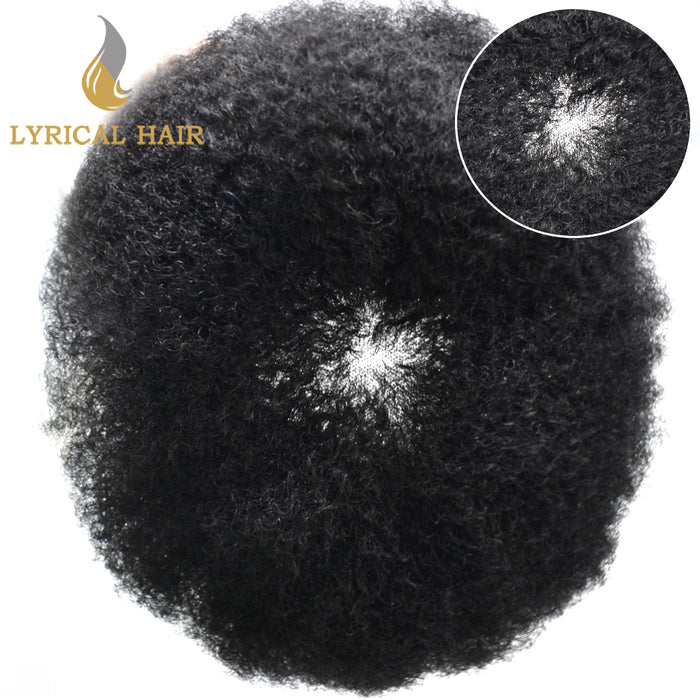 LYRICAL HAIR US STOCK Afro Curly Toupee For Black Men Full Swiss Super Welded Lace Hair Units  for African American Men Hairpieces