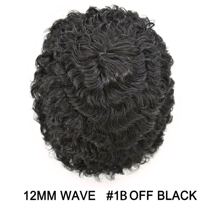 Kinky Curly Afro Mens Toupee 0.3-0.06mm Thickness PU  Hair Unit For Black Men