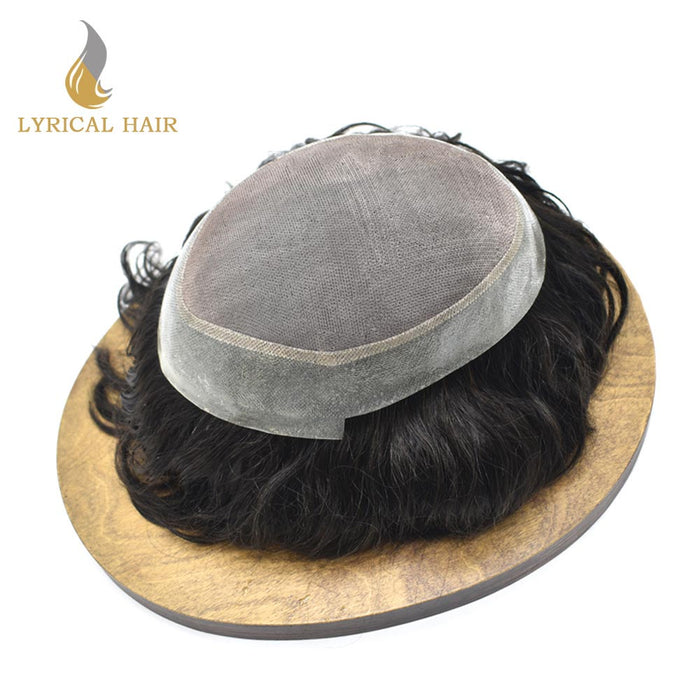 LYRICAL HAIR US STOCK Afro Toupee For Men African Curly Monofilament Durable Hair System For Black Men Hair Unit