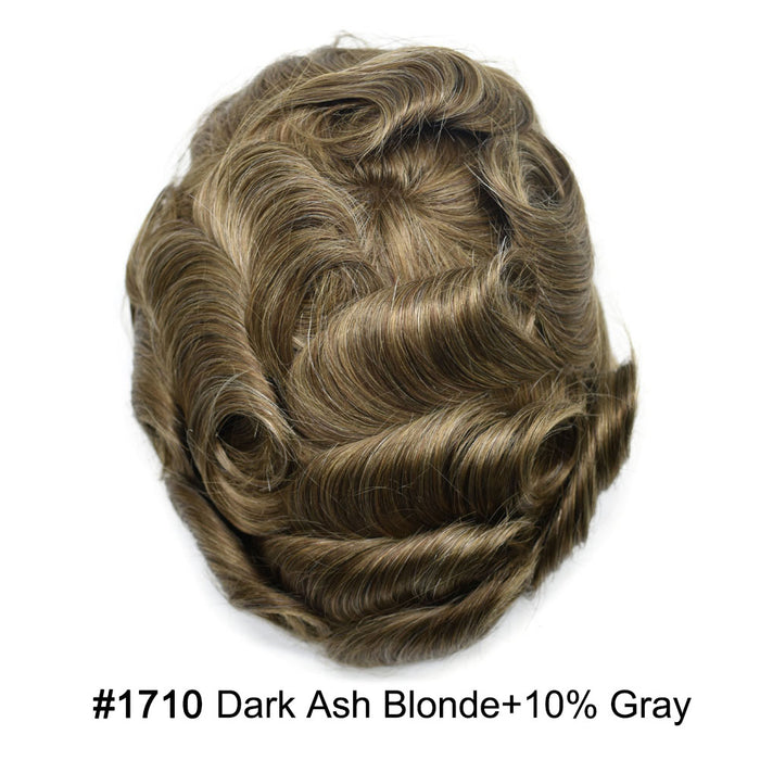 LYRICAL HAIR Men Hair System Full Poly 0.12mm Thickness Men Toupee Hairpieces
