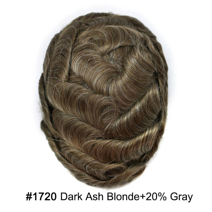 LYRICAL HAIR US Stock Toupee for Mens Full PU Injected Human Hairpiece for Men Durable Mens Hair System