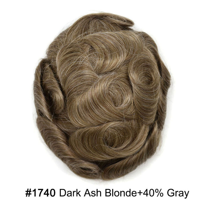 LYRICAL HAIR US Stock Toupee for Mens Full PU Injected Human Hairpiece for Men Durable Mens Hair System