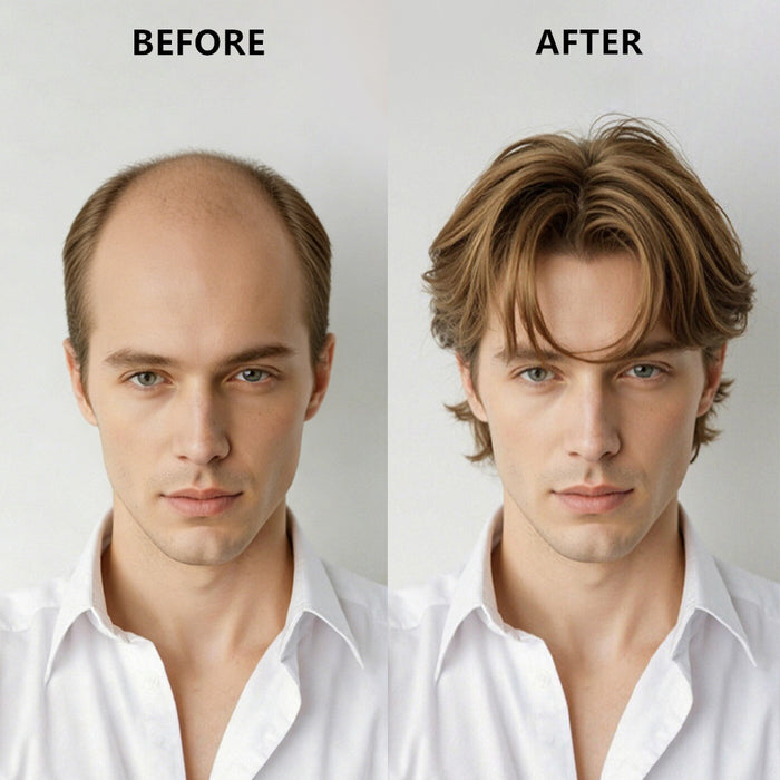 LYRICAL HAIR French Lace Front Mens Toupee Breathable Invisible Knots Human Hairpiece |Blond