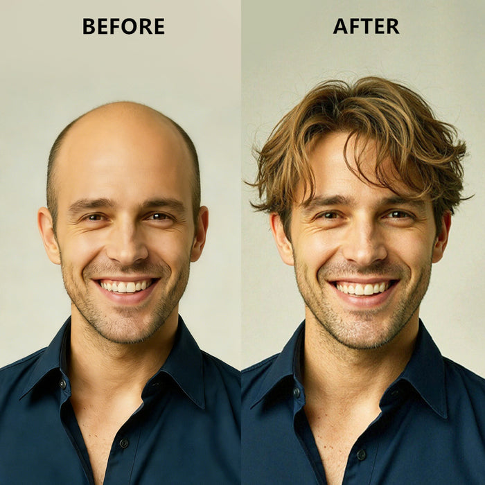 LYRICAL HAIR Mens Toupee 0.06mm Ultra Thin Skin Hair Replacement System for Men V-Looped Knots Mens Hairpieces Natural Hairline Toupee for Men |Blond