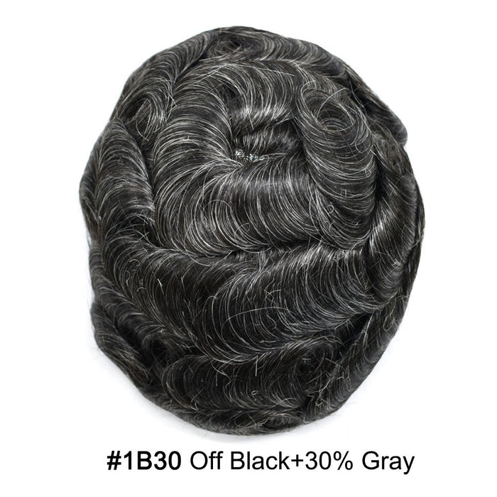 LYRICAL HAIR US Stock Toupee for Mens Full PU Injected Human Hairpiece for Men Durable Mens Hair System