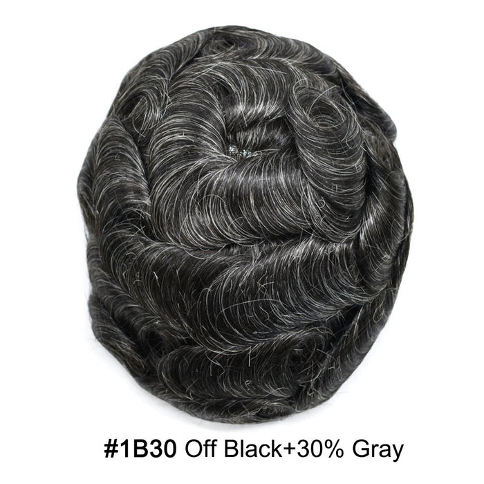 LYRICAL HAIR Men Hair System Full Poly 0.12mm Thickness Men Toupee Hairpieces