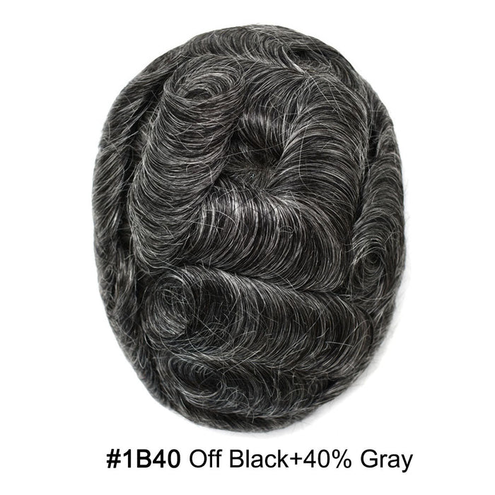 LYRICAL HAIR US Stock Toupee for Mens Full PU Injected Human Hairpiece for Men Durable Mens Hair System