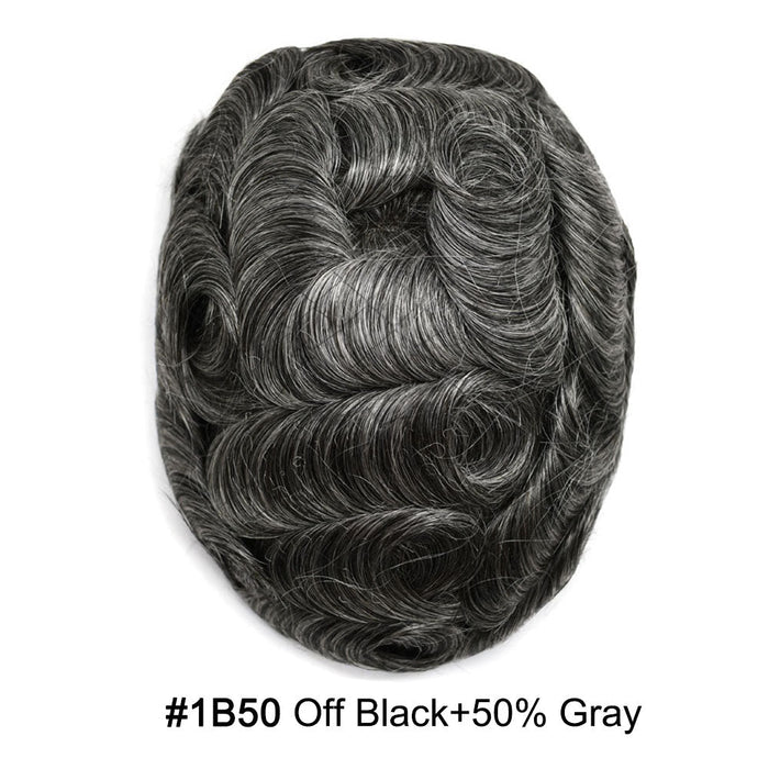 LYRICAL HAIR US Stock Toupee for Mens Full PU Injected Human Hairpiece for Men Durable Mens Hair System