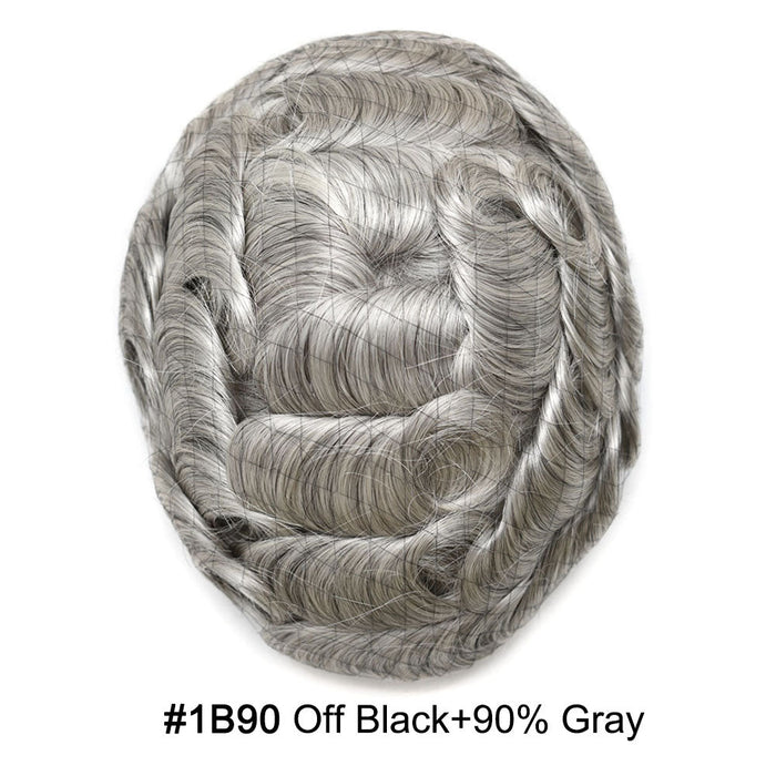 LYRICAL HAIR US Stock Toupee for Mens Full PU Injected Human Hairpiece for Men Durable Mens Hair System