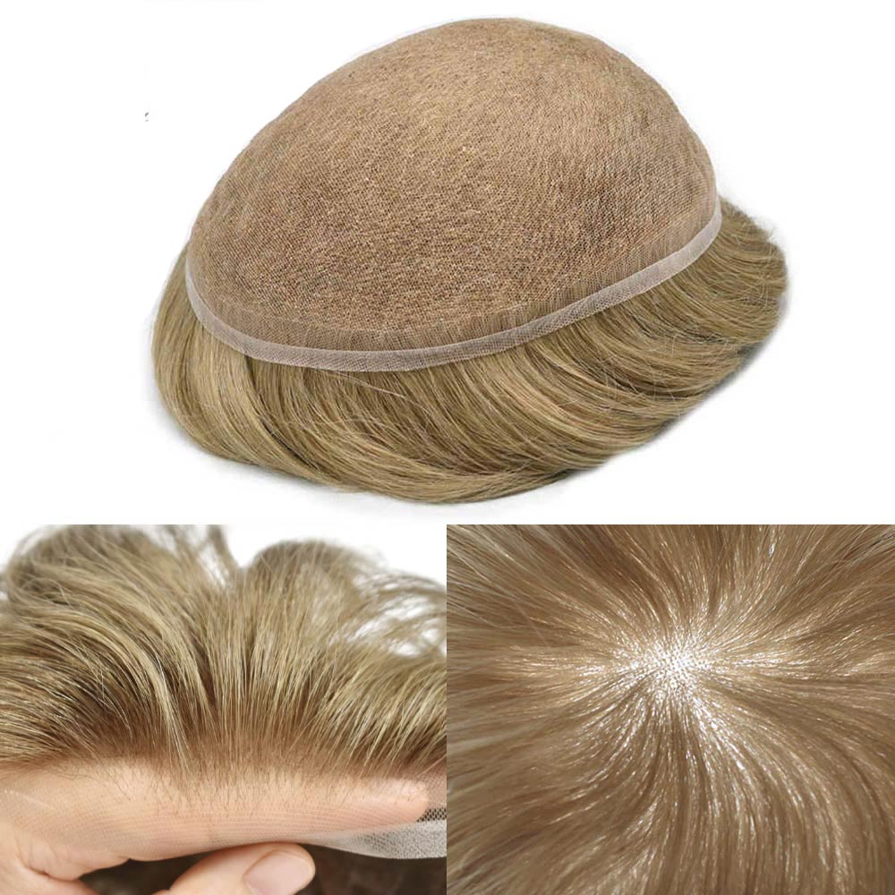 LYRICAL HAIR US STOCK Full French Lace Toupee for Men Hair System Bleached Knots Invisible Hairline Mens Hair Piece|Fast shipping USA
