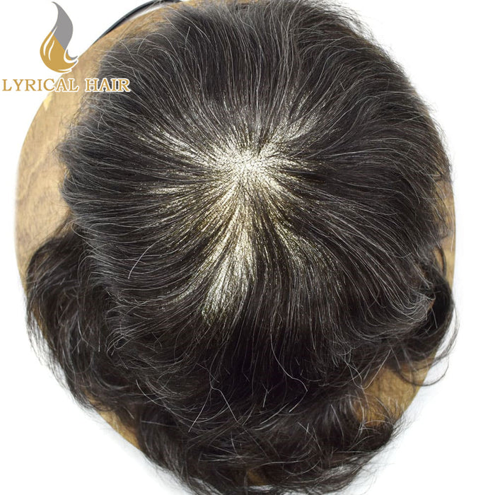 LYRICAL HAIR Full Swiss Super Welded Lace Mens Toupee US STOCK Bleached Knots Men Hair Piece Natural looking Toupee for Men