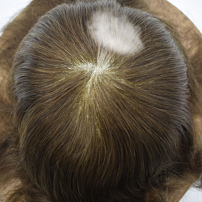 LYRICAL HAIR Hair System for Mens Hair Piece US STOCK Monofilament with PU Coating(NPU) Toupee Folded Lace Front Natural Hairline Mens Toupee|Brown