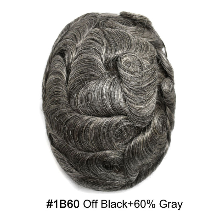 LYRICAL HAIR US Stock Toupee for Mens Full PU Injected Human Hairpiece for Men Durable Mens Hair System