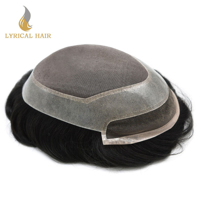 LYRICAL HAIR US Stock Mens Toupee Hair Pieces Durable Silk Fine Monofilament Hair Systems For Men