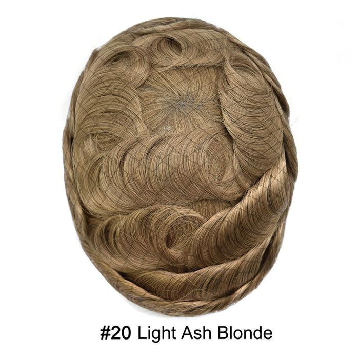 Lyricalhair Full Swiss Super Welded Lace Mens Toupee US STOCK Bleached Knots Men Hair Piece Natural looking Toupee for Men