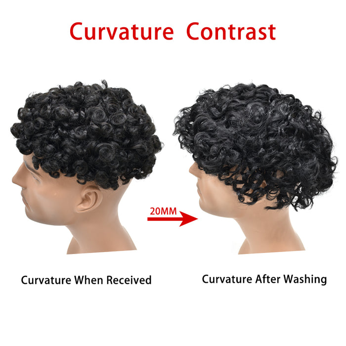 LYRICAL HAIR US STOCK Icon Lace Wavy Toupee For Men Invisible Full Swiss Super Welded Lace Hair Units  for  Men Hairpieces||Fast Shipping USA Lyrical Hair