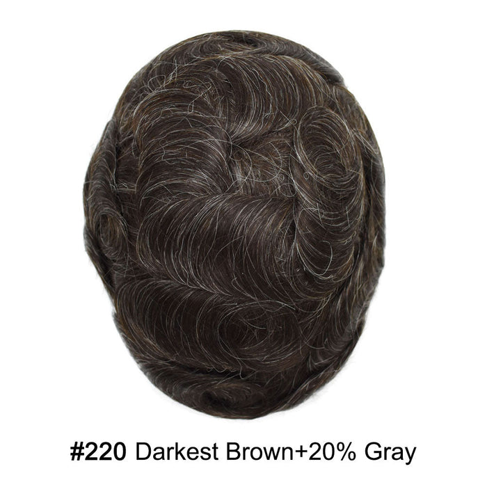 LYRICAL HAIR US Stock Toupee for Mens Full PU Injected Human Hairpiece for Men Durable Mens Hair System