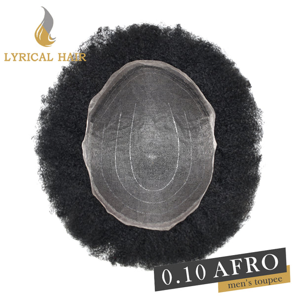 LYRICAL HAIR US STOCK Afro Curly Toupee For Black Men Full Swiss Super Welded Lace Hair Units  for African American Men Hairpieces