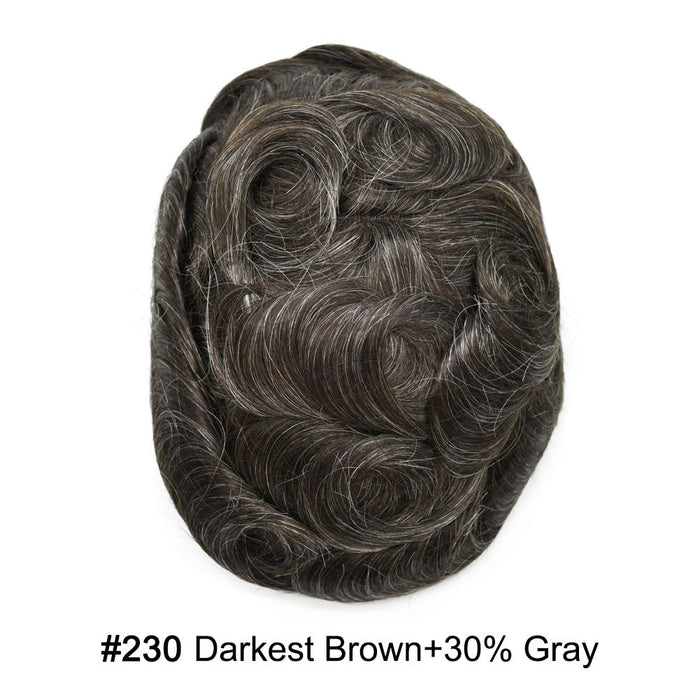 LYRICAL HAIR US Stock Toupee for Mens Full PU Injected Human Hairpiece for Men Durable Mens Hair System
