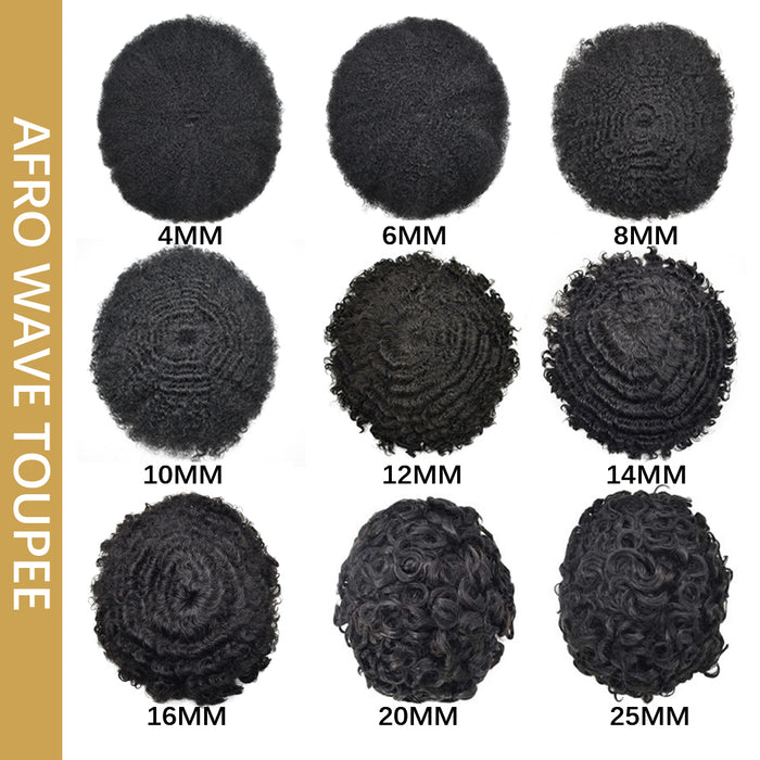 LYRICAL HAIR US STOCK Afro Curly Toupee For Black Men Full Swiss Super Welded Lace Hair Units  for African American Men Hairpieces