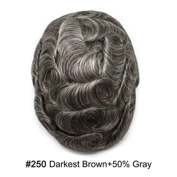 LYRICAL HAIR US Stock Toupee for Mens Full PU Injected Human Hairpiece for Men Durable Mens Hair System