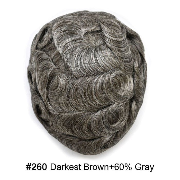 LYRICAL HAIR US Stock Toupee for Mens Full PU Injected Human Hairpiece for Men Durable Mens Hair System