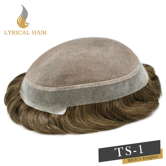 LYRICAL HAIR Human Hair System For Men Fine Monofilament With PU Hairpieces For Men  | Brown