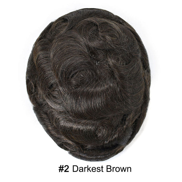 LYRICAL HAIR US Stock Toupee for Mens Full PU Injected Human Hairpiece for Men Durable Mens Hair System