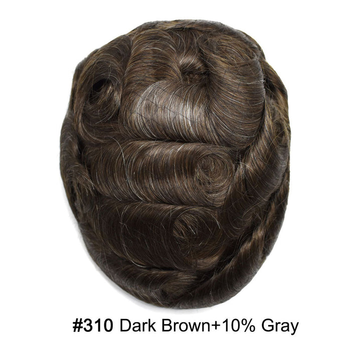 LYRICAL HAIR US Stock Toupee for Mens Full PU Injected Human Hairpiece for Men Durable Mens Hair System