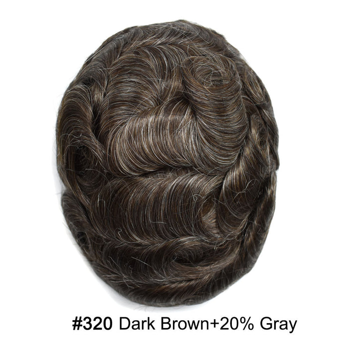 LYRICAL HAIR US Stock Toupee for Mens Full PU Injected Human Hairpiece for Men Durable Mens Hair System