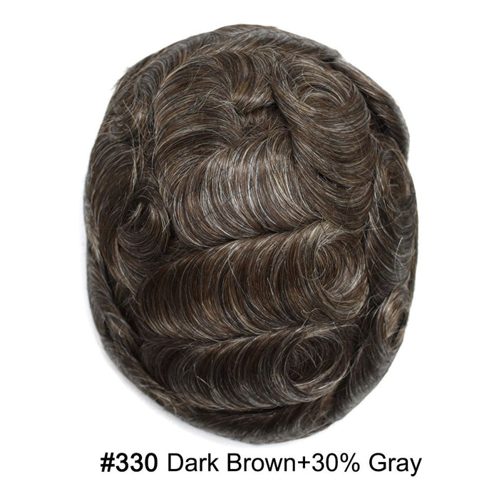 LYRICAL HAIR US Stock Toupee for Mens Full PU Injected Human Hairpiece for Men Durable Mens Hair System