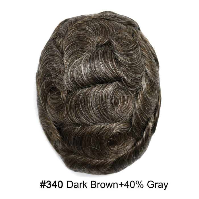 LYRICAL HAIR US Stock Toupee for Mens Full PU Injected Human Hairpiece for Men Durable Mens Hair System