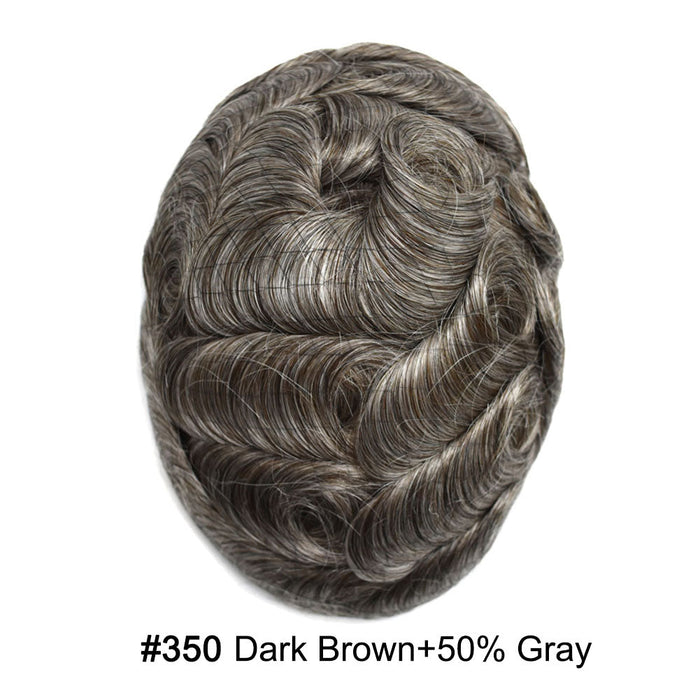 LYRICAL HAIR US Stock Toupee for Mens Full PU Injected Human Hairpiece for Men Durable Mens Hair System