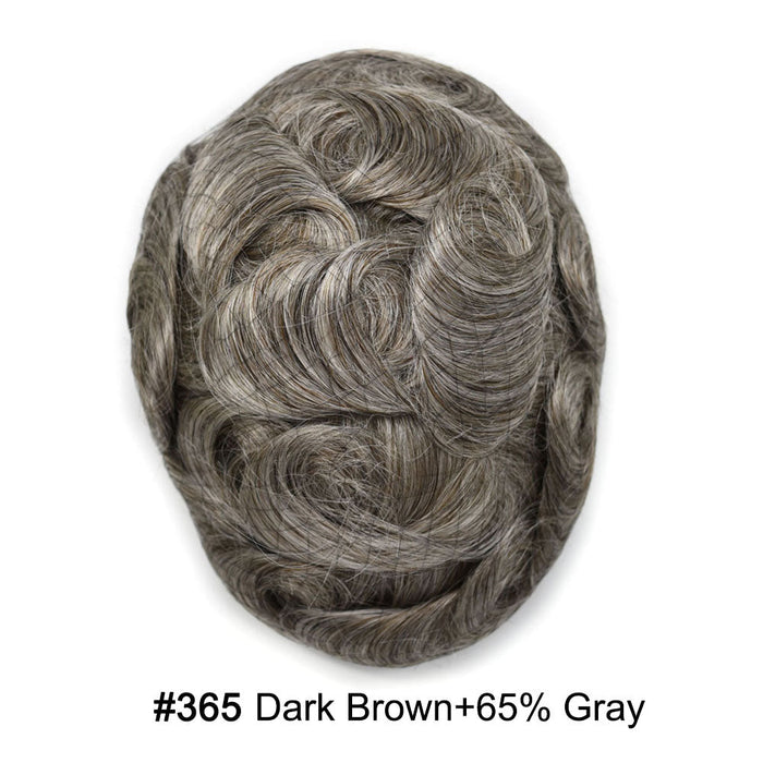 LYRICAL HAIR US Stock Toupee for Mens Full PU Injected Human Hairpiece for Men Durable Mens Hair System