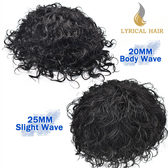 US STOCK Icon Lace Wavy Toupee For Men Invisible Full Swiss Super Welded Lace Hair Units for Men Hairpieces 20mm 25mm|Fast shipping USA