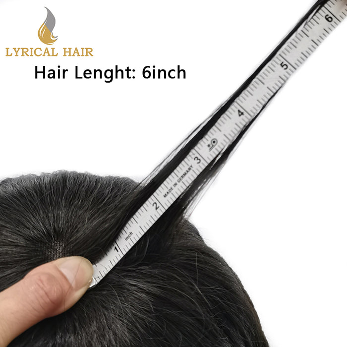 LYRICAL HAIR US Stock Fine Mono Hair System for Men PU Coated Perimeter 1/4ft Welded Mono Lace Front Mens Hairpieces|Fast shipping USA