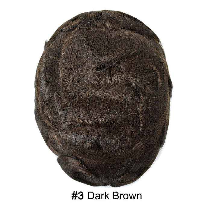 LYRICAL HAIR US Stock Toupee for Mens Full PU Injected Human Hairpiece for Men Durable Mens Hair System