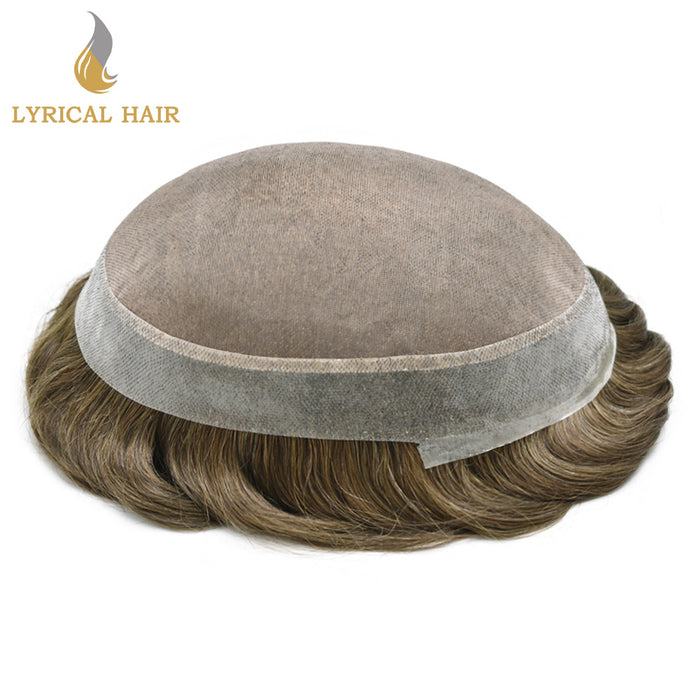 LYRICAL HAIR Human Hair System For Men Fine Monofilament With PU Hairpieces For Men  | Brown