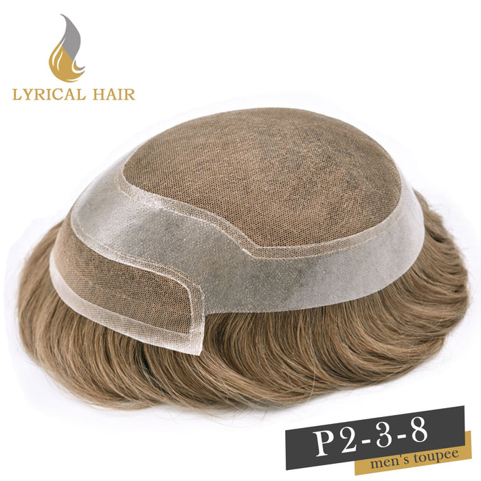 LYRICAL HAIR Mens Toupee Hair Pieces Durable Silk Fine Monofilament Hair Systems For Men |Blond